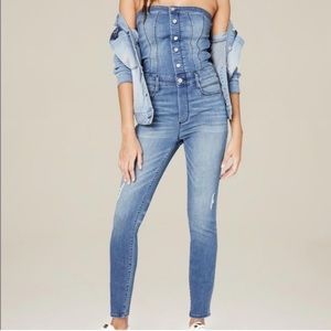bebe Blue Denim Jumpsuit